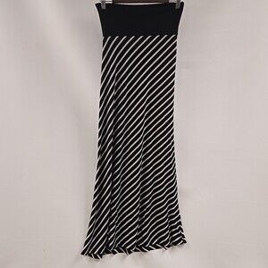 DNA Couture Skirt Womens Size Small Black Striped Long